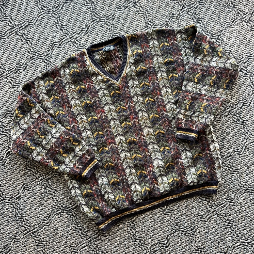 Vintage Tosani Wool Textured Sweater Size‎ 2XL